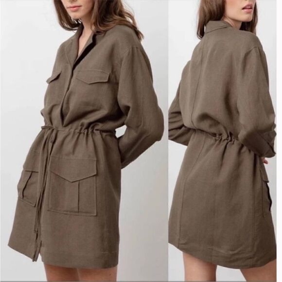 Rails Safari Carmen Dress In Army in khaki - Picture 1 of 14